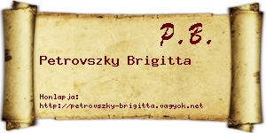 Petrovszky Brigitta névjegykártya