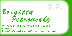 brigitta petrovszky business card